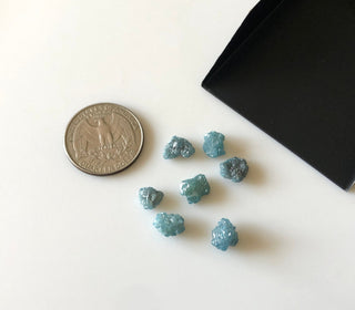 1 Piece 8mm To 9mm Light Blue Rough Raw Diamond Loose, Natural Rough Diamond For Ring Earring, DDS651/3