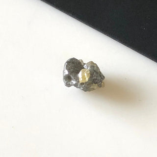 OOAK 9mm 2.35CTW 1mm Drilled Raw Rough Grey Yellow Natural Diamond Smooth Skinned Loose Conflict Free Authentic Earth Mined Diamond DDS649/4