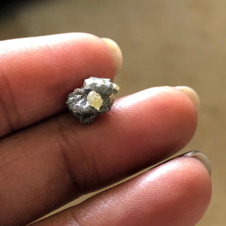 OOAK 9mm 2.35CTW 1mm Drilled Raw Rough Grey Yellow Natural Diamond Smooth Skinned Loose Conflict Free Authentic Earth Mined Diamond DDS649/4