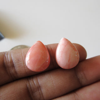 Huge 16x12mm Pink Opal Matched Pair Pear Shaped Flat Back Smooth Loose Cabochons, Sold As 2 Pieces/20 Pieces/50 Pieces, GDS1558/1