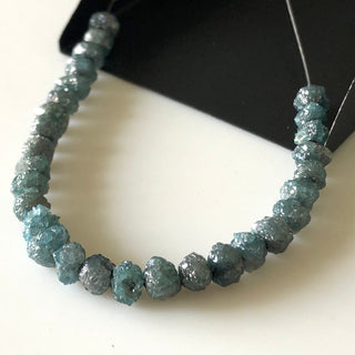 1 Piece 5mm Blue Rough Raw Natural Round Diamond Loose With 1mm Drill Blue Uncut Loose Diamond DDS654/1