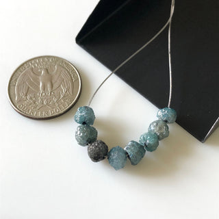 1 Piece 6mm Blue Rough Raw Natural Round Diamond Loose With 1mm Drill Blue Uncut Loose Diamond DDS654/3