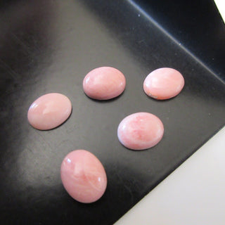 6 Pieces 9x7mm Pink Opal Oval Shaped Flat Back Smooth Loose Cabochons GDS1564/1