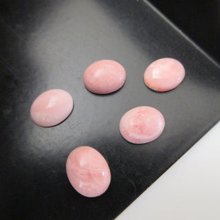 6 Pieces 9x7mm Pink Opal Oval Shaped Flat Back Smooth Loose Cabochons GDS1564/1