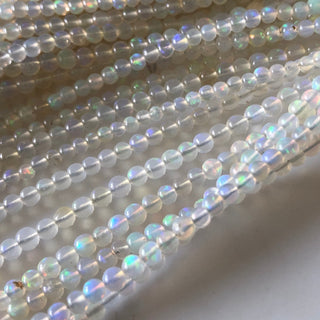 3.5mm Natural Ethiopian Opal Smooth Round Beads, Ethiopian Welo Opal Round Beads, 17 Inch Strand, GDS1698