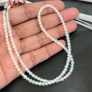 3.5mm Natural Ethiopian Opal Smooth Round Beads, Ethiopian Welo Opal Round Beads, 17 Inch Strand, GDS1698