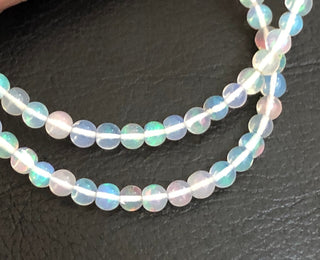 3.5mm Natural Ethiopian Opal Smooth Round Beads, Ethiopian Welo Opal Round Beads, 17 Inch Strand, GDS1698