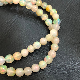 3.5mm Natural Ethiopian Welo Opal Smooth Round Beads Ethiopian Opal Fire Opal Round Beads, 17 Inch Strand, GDS1671