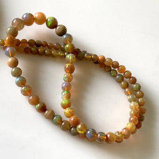 3mm To 6mm Natural Ethiopian Welo Opal Smooth Round Beads Ethiopian Opal Fire Opal Round Beads, 16 Inch Strand, GDS1674