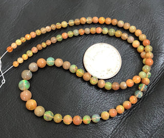 3mm To 6mm Natural Ethiopian Welo Opal Smooth Round Beads Ethiopian Opal Fire Opal Round Beads, 16 Inch Strand, GDS1674