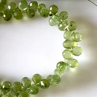 Natural Peridot Faceted Teardrop Briolette Beads 5mm To 6mm Green Peridot Teardrop Beads Sold As 8 Inches & 4 Inches, GDS1677