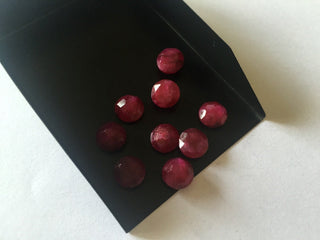 9mm Red Corundum Ruby Faceted Round Shaped Loose Gemstones, Sold As 16 Pieces/50 Pieces, SKU-RC3
