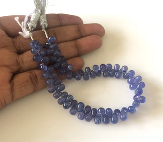 6mm To 7mm Natural Tanzanite Smooth Teardrop Briolette Beads, Tanzanite Drop Beads, Tanzanite Jewelry, Tanzanite Stone, GDS1705