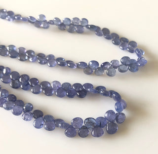 5mm To 7mm Natural Tanzanite Smooth Heart Briolette Beads, Tanzanite Heart Beads, Tanzanite Jewelry, Tanzanite Stone, 15"/7.5" GDS1706