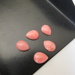 6 Pieces 8x6mm Pink Opal Pear Shaped Flat Back Smooth Loose Cabochons GDS1569/1