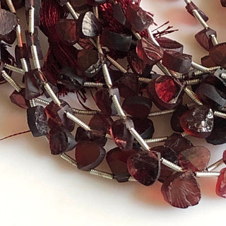 Natural Garnet Raw Rough Heart Briolette Beads January Birthstone Garnet Heart Beads 5mm To 9mm Garnet Heart Beads Sold As 9"/4.5", GDS1712