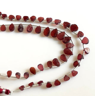 Natural Garnet Raw Rough Heart Briolette Beads January Birthstone Garnet Heart Beads 5mm To 9mm Garnet Heart Beads Sold As 9"/4.5", GDS1712