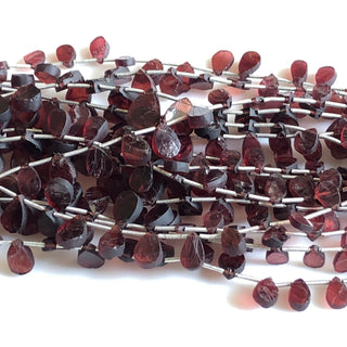 Natural Garnet Raw Rough Pear Briolette Beads January Birthstone Garnet Pear Beads 7mm To 11mm Garnet Pear Beads Sold As 8"/4", GDS1713