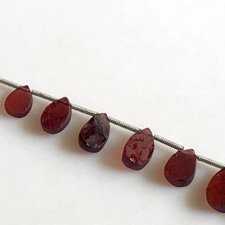 Natural Garnet Raw Rough Pear Briolette Beads January Birthstone Garnet Pear Beads 7mm To 11mm Garnet Pear Beads Sold As 8"/4", GDS1713