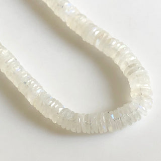 Natural Rainbow Moonstone Faceted Tyre Beads 7mm To 9mm Moonstone Round Tyre Beads Moonstone Jewelry Sold As 13 Inches & 7 Inches GDS1718