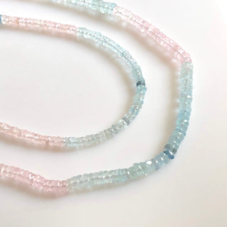 5mm Natural Multi Aquamarine Faceted Tyre Beads Pink Aquamarine Blue Aquamarine Tyre Beads Sold As 18 Inches/9 Inches Gds1721