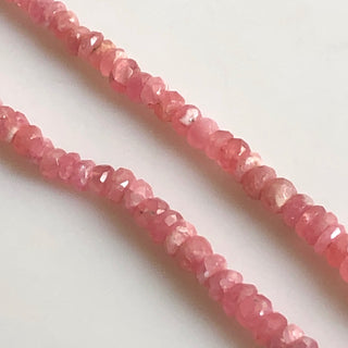 3mm To 6mm Rhodochrosite Faceted Rondelle Beads Natural Rhodochrosite Rondelle Beads Sold As 16 Inches & 8 Inches GDS1722