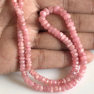 3mm To 6mm Rhodochrosite Faceted Rondelle Beads Natural Rhodochrosite Rondelle Beads Sold As 16 Inches & 8 Inches GDS1722