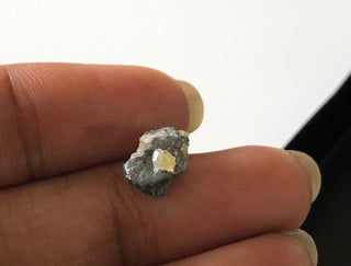 OOAK 9mm 2.35CTW 1mm Drilled Raw Rough Grey Yellow Natural Diamond Smooth Skinned Loose Conflict Free Authentic Earth Mined Diamond DDS649/4