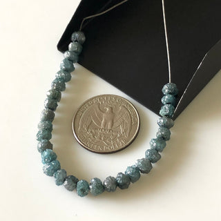 1 Piece 6mm Blue Rough Raw Natural Round Diamond Loose With 1mm Drill Blue Uncut Loose Diamond DDS654/3