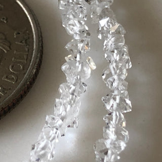 2.5mm To 3.5mm AAA Clear White Herkimer Diamond Nugget Beads Centre Drilled Raw Herkimer Diamond Loose, 15 Inch Strand, GDS1697