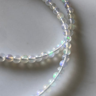 3.5mm Natural Ethiopian Opal Smooth Round Beads, Ethiopian Welo Opal Round Beads, 17 Inch Strand, GDS1698