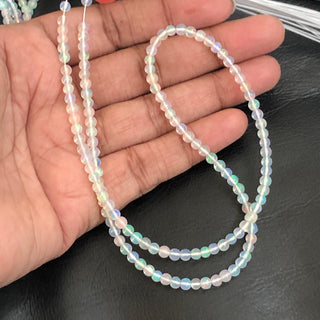 3.5mm Natural Ethiopian Opal Smooth Round Beads, Ethiopian Welo Opal Round Beads, 17 Inch Strand, GDS1698