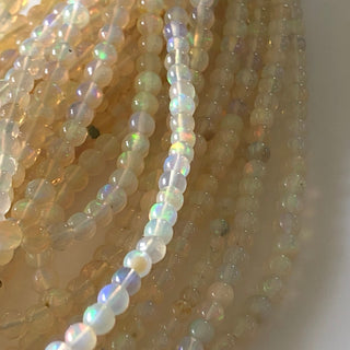 3mm Natural Ethiopian Opal Smooth Round Beads, Ethiopian Welo Opal Round Beads, 17 Inch Strand, GDS1699