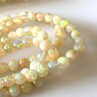 3.5mm Natural Ethiopian Welo Opal Smooth Round Beads Ethiopian Opal Fire Opal Round Beads, 17 Inch Strand, GDS1671