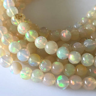 3.5mm Natural Ethiopian Welo Opal Smooth Round Beads Ethiopian Opal Fire Opal Round Beads, 17 Inch Strand, GDS1671