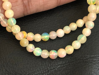 3.5mm Natural Ethiopian Welo Opal Smooth Round Beads Ethiopian Opal Fire Opal Round Beads, 17 Inch Strand, GDS1671