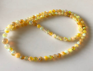 3.5mm To 6mm Natural Ethiopian Welo Opal Smooth Round Beads Ethiopian Opal Fire Opal Round Beads, 15.5 Inch Strand, GDS1673