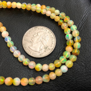 3.5mm To 6mm Natural Ethiopian Welo Opal Smooth Round Beads Ethiopian Opal Fire Opal Round Beads, 15.5 Inch Strand, GDS1673