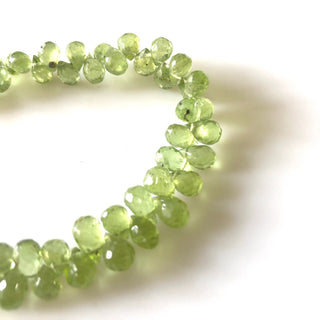 Natural Peridot Faceted Teardrop Briolette Beads 7mm To 9mm Green Peridot Teardrop Beads Sold As 8 Inches & 4 Inches, GDS1676