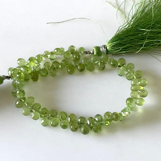 Natural Peridot Faceted Teardrop Briolette Beads 5mm To 6mm Green Peridot Teardrop Beads Sold As 8 Inches & 4 Inches, GDS1677