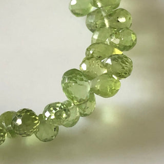 Natural Peridot Faceted Teardrop Briolette Beads 5mm To 6mm Green Peridot Teardrop Beads Sold As 8 Inches & 4 Inches, GDS1677