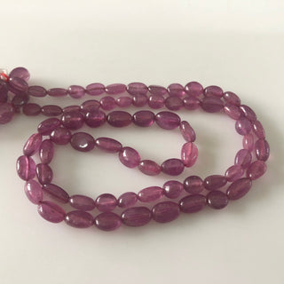 7mm To 10mm Glass Filled Ruby Smooth Oval Beads, Oval Shaped Glass Filled Ruby Beads Pink Ruby Beads, Sold As 9 Inch/18 Inch Strand, GDS1690