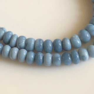 5mm To 7mm Blue Opal Rondelle Beads, Natural Blue Opal Smooth Rondelle Beads, 16 Inch Strand, GDS1341