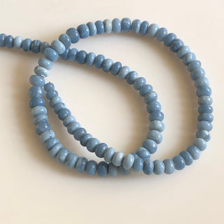 5mm To 7mm Blue Opal Rondelle Beads, Natural Blue Opal Smooth Rondelle Beads, 16 Inch Strand, GDS1341