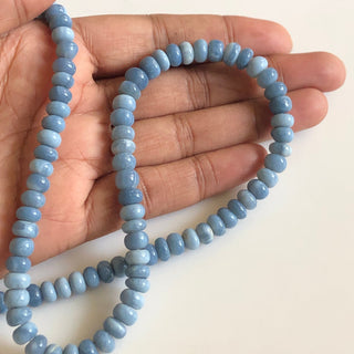 5mm To 7mm Blue Opal Rondelle Beads, Natural Blue Opal Smooth Rondelle Beads, 16 Inch Strand, GDS1341