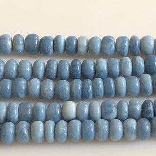 5mm To 7mm Blue Opal Rondelle Beads, Natural Blue Opal Smooth Rondelle Beads, 16 Inch Strand, GDS1341