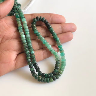 Natural Emerald Smooth Rondelle Bead, 3mm/4mm/6mm Shaded Emerald Rondelle Beads, 13 Inch Strand, GDS1742