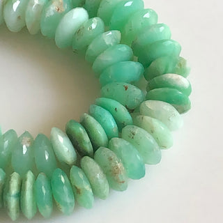 Natural Green Chrysoprase Faceted Button Beads 10mm Chrysoprase German Cut Faceted Coin Beads, Sold As 16"/8" GDS1743