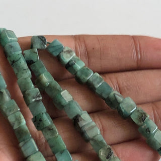 Natural Emerald Smooth Box Beads, 5mm Natural Emerald Loose Box Beads, 16 Inch Strand, GDS1749