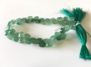 8.5mm Natural Green Strawberry Quartz Faceted Heart Briolette Beads Strawberry Quartz Heart Beads Loose Jewelry Sold As 8"/4", GDS1699